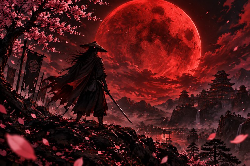 Crimson Moon Samurai anime puzzle