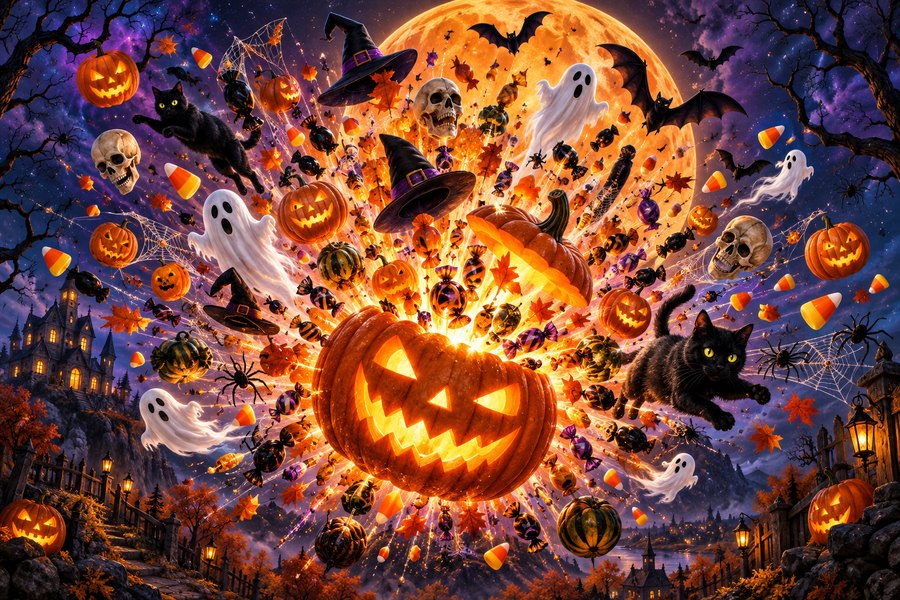 Exploding Halloween puzzle